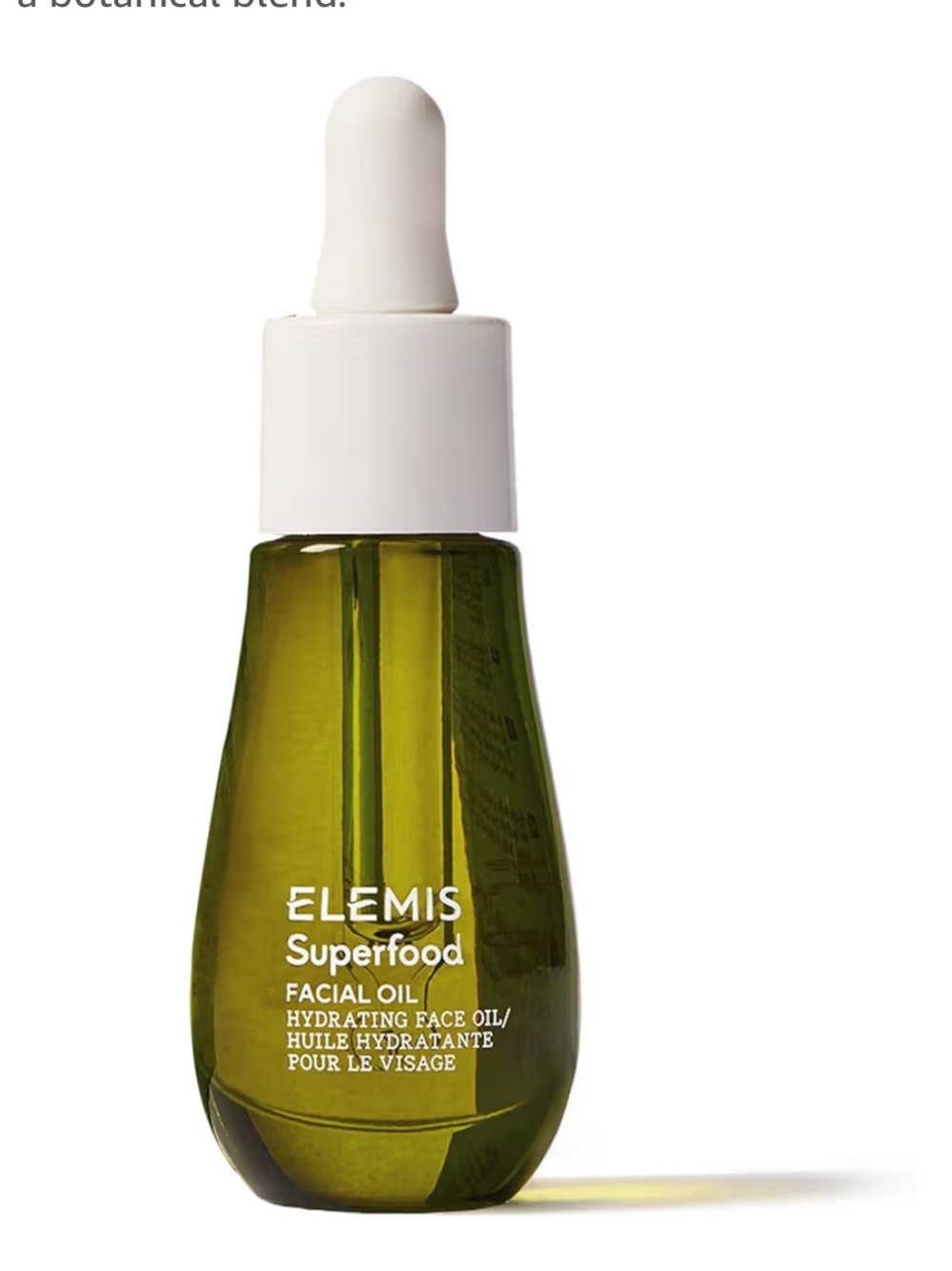 ELEMIS Superfood Facial Oil - Green Bottle with White Dropper